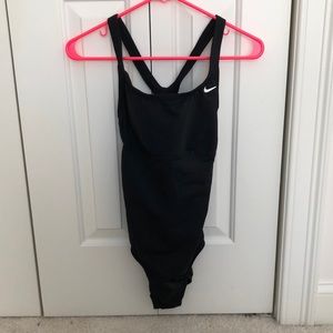 NWT Black Nike one piece bathing suit with scoop neck. Size Medium. NWT
